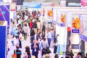 The show floor is bustling with professional trade buyers